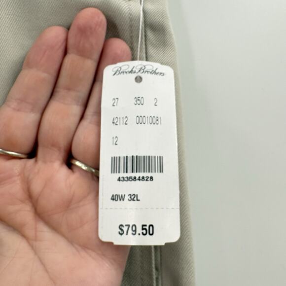 NWT Brooks Brothers Clark Light Weight Advantage Chino Wrinkle Free Pant 40 x 32 - Picture 6 of 16